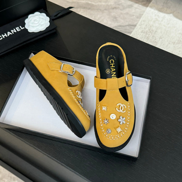 CC 25C Mule Sandal Canary Yellow Imported Cowhide 212944