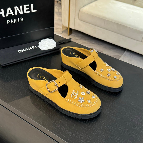 CC 25C Mule Sandal Canary Yellow Imported Cowhide 212944