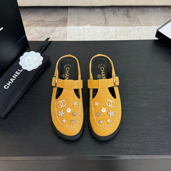 CC 25C Mule Sandal Canary Yellow Imported Cowhide 212944