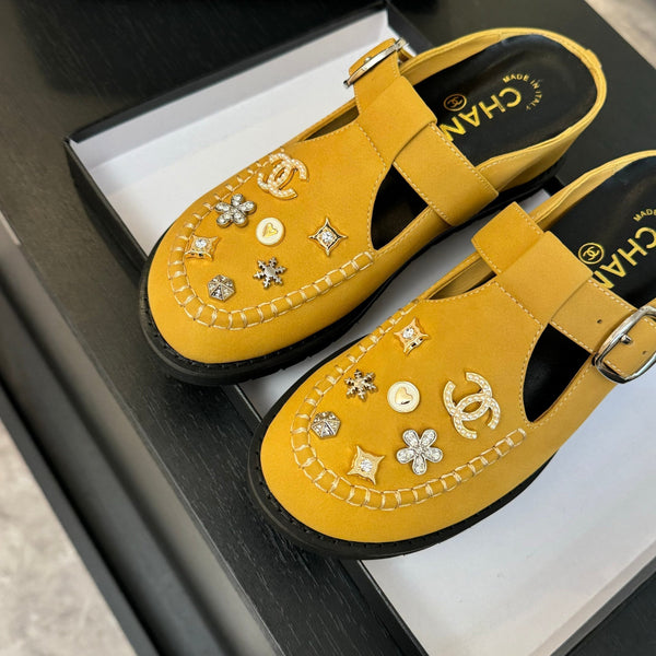 CC 25C Mule Sandal Canary Yellow Imported Cowhide 212944