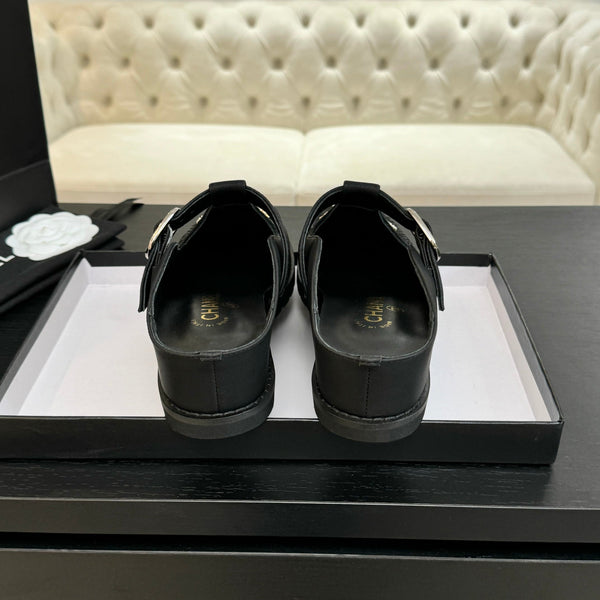 CC 25C Mule Sandal Black Imported Cowhide 212946