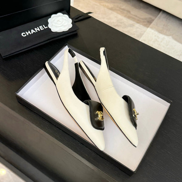 CC 25C Slingback Flat White Vera pelle di pecora 212950