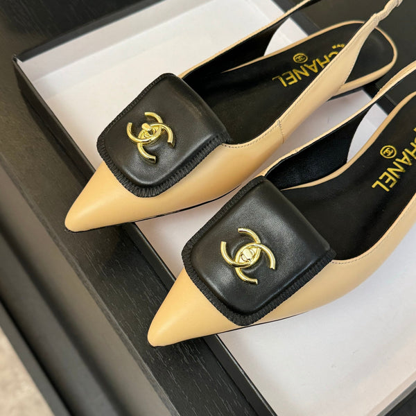 CC 25C Slingback Flat Crema Vera pelle di pecora 212951