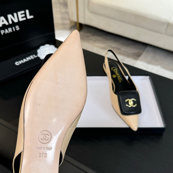 CC 25C Slingback Flat Crema Vera pelle di pecora 212951