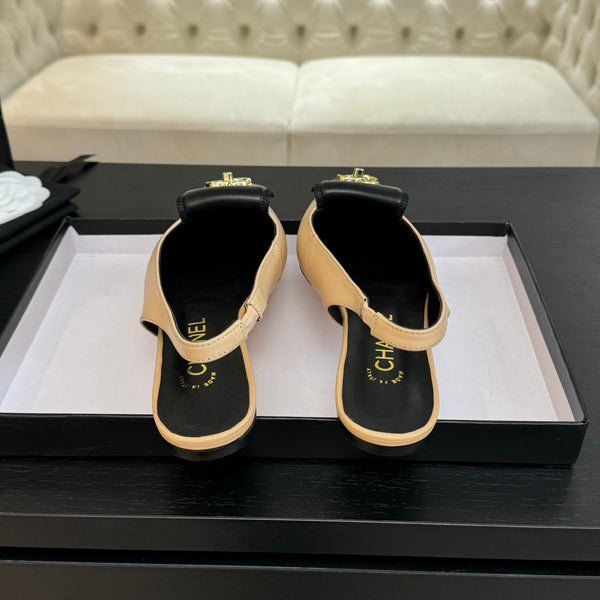 CC 25C Slingback Flat Crema Vera pelle di pecora 212951