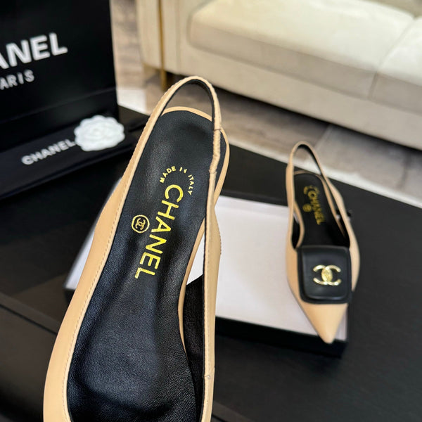 CC 25C Slingback Flat Crema Vera pelle di pecora 212951