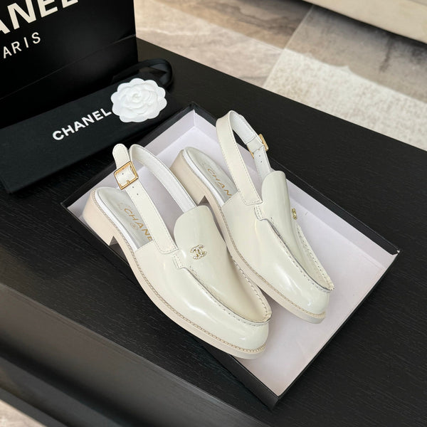 CC 25C Slingback Loafer White Patent Leather