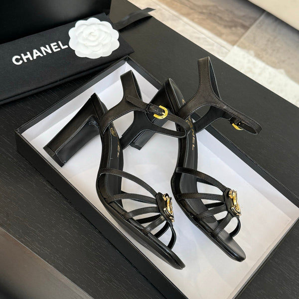 CC 85mm Sandal Black Sheepskin 212929