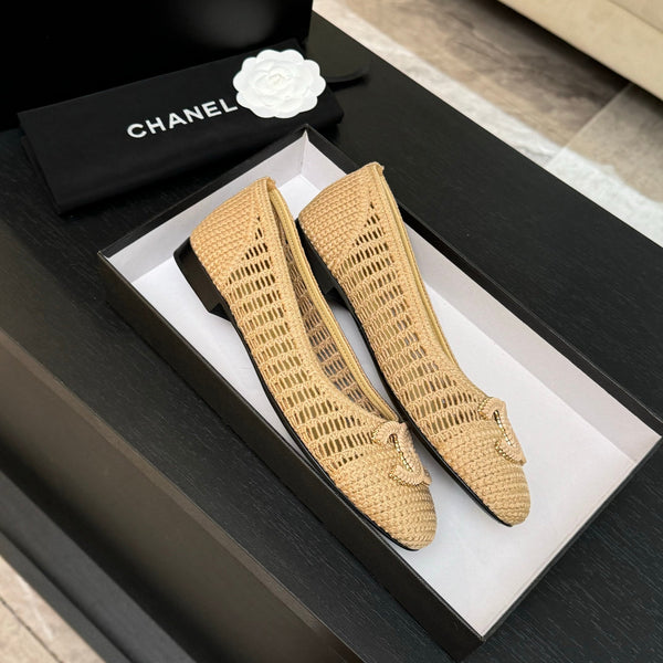 CC 25P Ballerina Beige Rafia Grande Logo