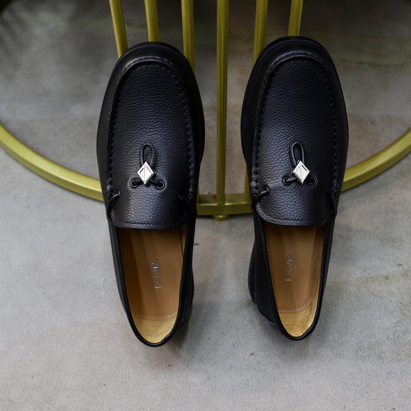 CD ODEON DRIVER LOAFER BLACK GRAINED CALFSKIN