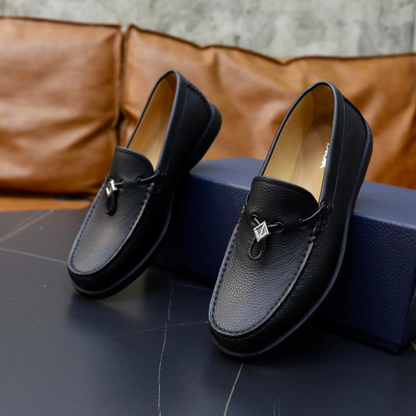CD ODEON DRIVER LOAFER BLACK GRAINED CALFSKIN