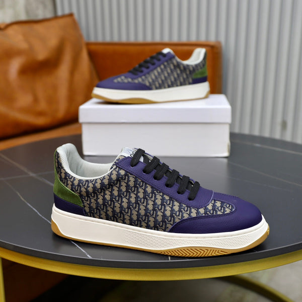 CD HOMME SNEAKERS NAVY CALFSKIN AND JACQUARD