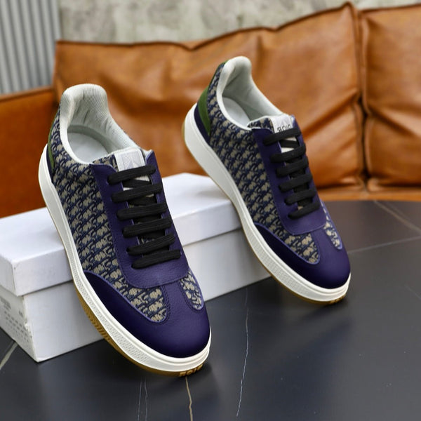 CD HOMME SNEAKERS NAVY CALFSKIN AND JACQUARD