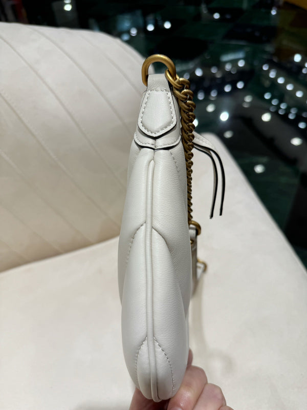 BORSA GG SMALL 26 MARMONT IN PELLE DI VITELLO BIANCA