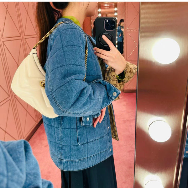 BORSA GG SMALL 26 MARMONT IN PELLE DI VITELLO BIANCA