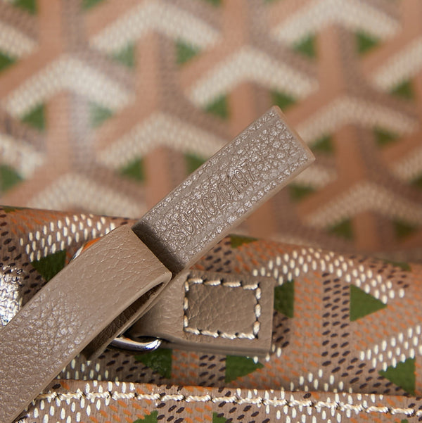 saint louis pm 34cm marrone kaki tela chevroches pelle di vitello