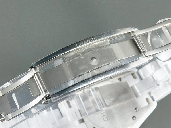 J12 Date Quartz White Ceramic Diamond Numerals White Dial