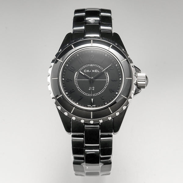 J12 Quartz Black Ceramic Black Numerals Black Dial