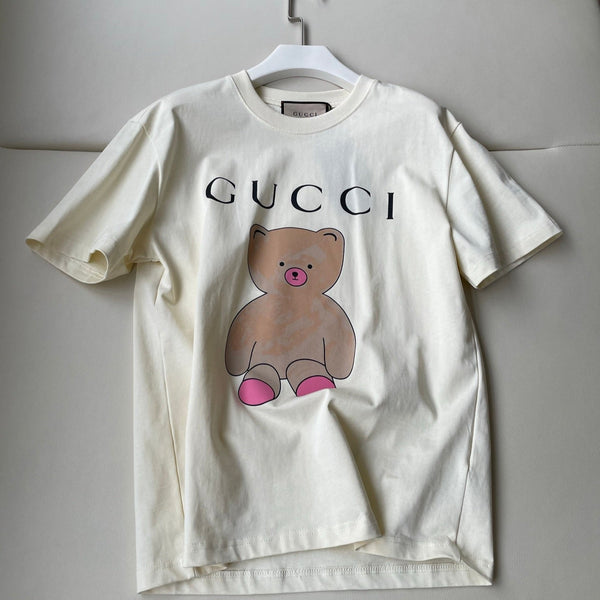 Gucci 25 Bear T-shirt Ivory Brown Cotton