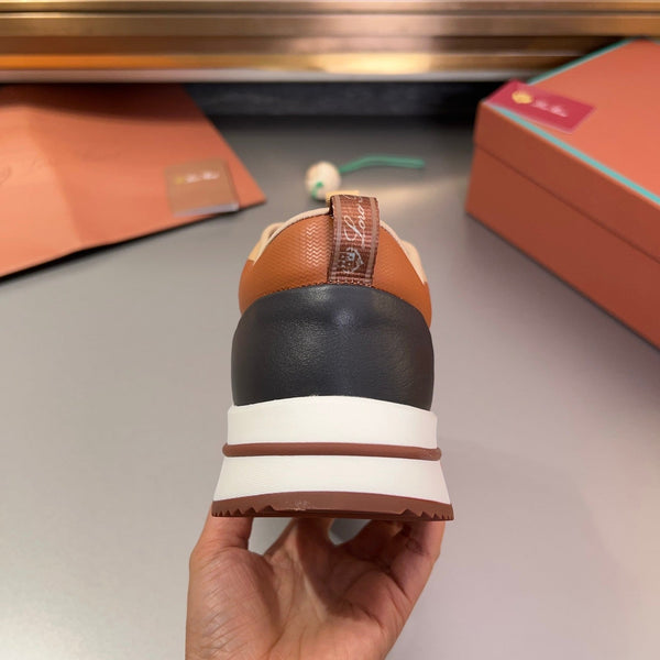 LP BRUNELLO SNEAKERS BROWN AND LIGHT GRAY MESH BREATHABLE