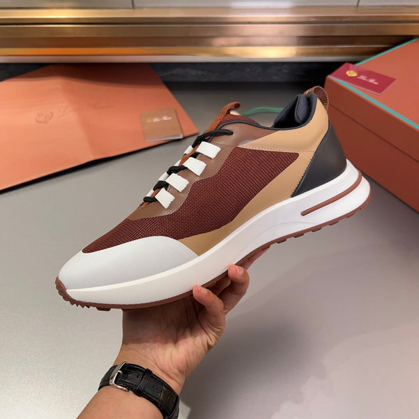 LP BRUNELLO SNEAKERS BROWN AND LIGHT GRAY MESH BREATHABLE