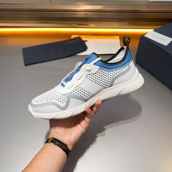 CD BASKETBALL SHOES WHITE AND COBALT BREATHABLE FABRIC