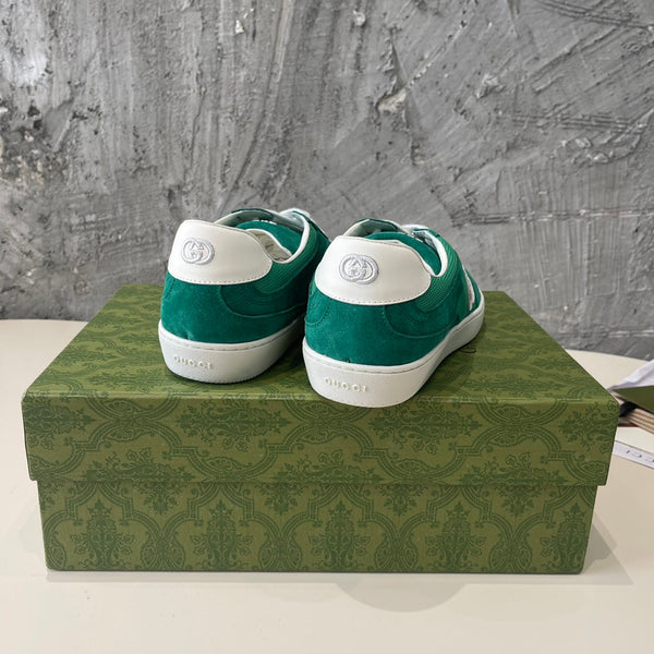 GG Low Sneaker Pine Green Canvas Suede Calfskin