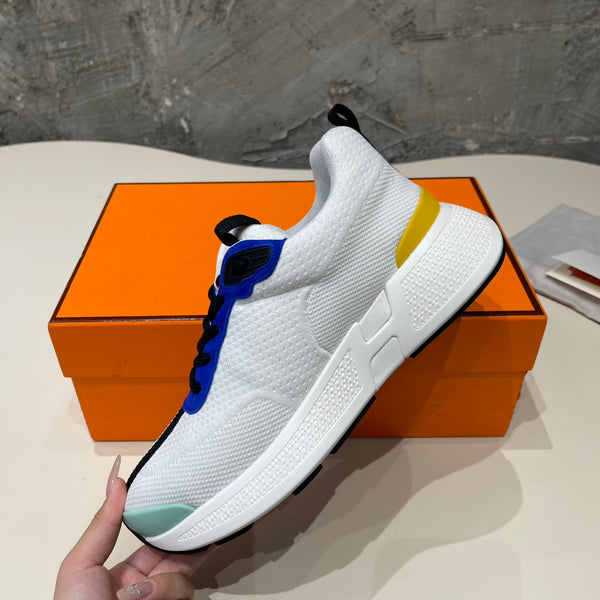 HEROS SNEAKERS WHITE MIX COBALT GOATSKIN