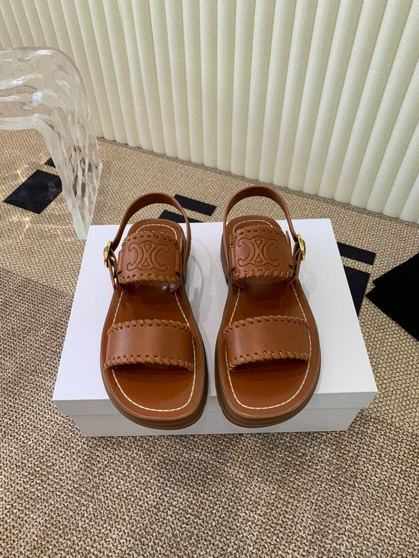 ROMAN SANDAL IN BRONZE BROWN CALFSKIN