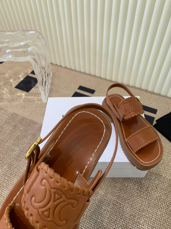 ROMAN SANDAL IN BRONZE BROWN CALFSKIN