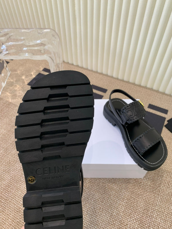 ROMAN SANDAL IN BLACK CALFSKIN
