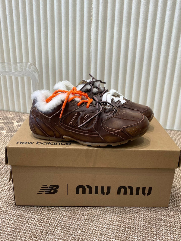 Miu x Balance Sneakers Chocolate Brown Cowhide