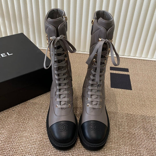 Chanel Electric Show Boot Brown and Black Leather 507524