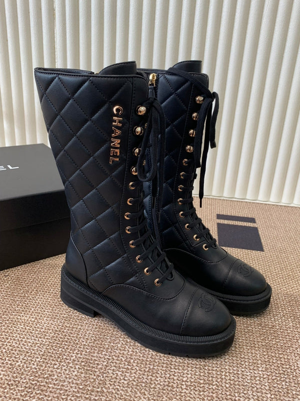 Chanel Electric Show Boot Black Leather 507525