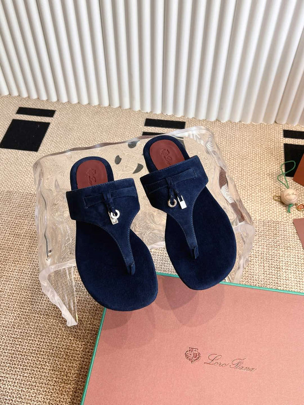 LP 25C Thong Slide Sandal Navy Blue Suede 208114