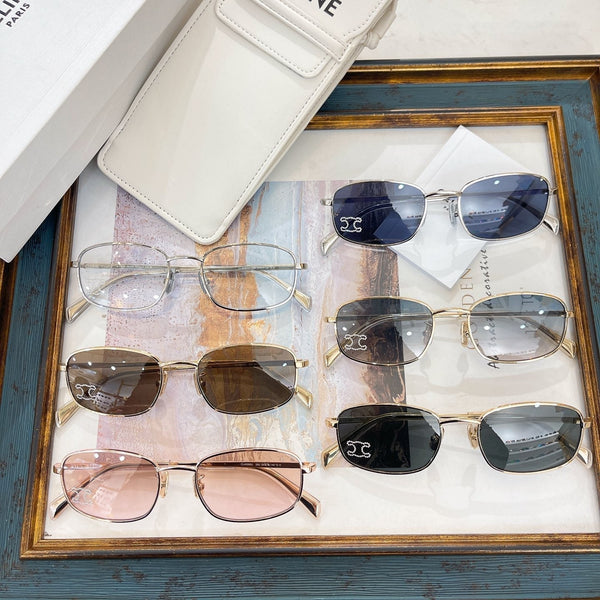 TRIOMPHE RHINESTONE SUNGLASS CL40285U IN METAL WITH CRYSTALS