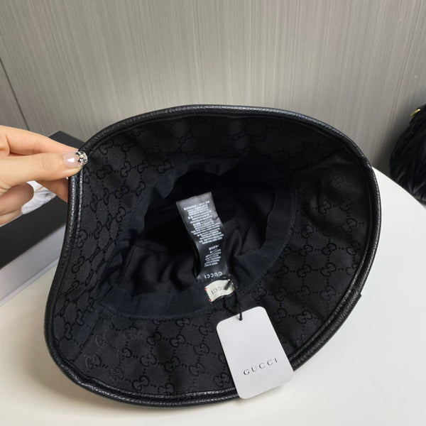 GG Bucket Hat Black Monogram 413184