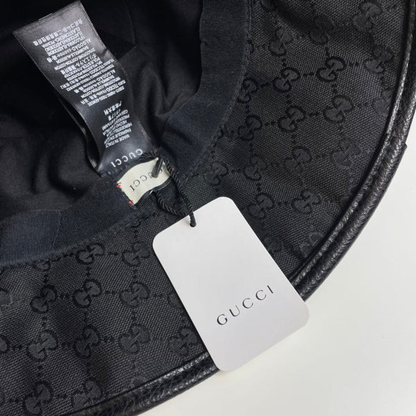 GG Bucket Hat Black Monogram 413184