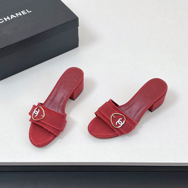 CC Mule Sandals In Red Canvas Fabric 149440