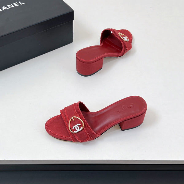 CC Mule Sandals In Red Canvas Fabric 149440