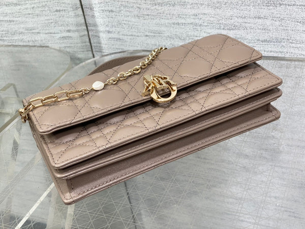 my cd mini 21 dark brown lambskin