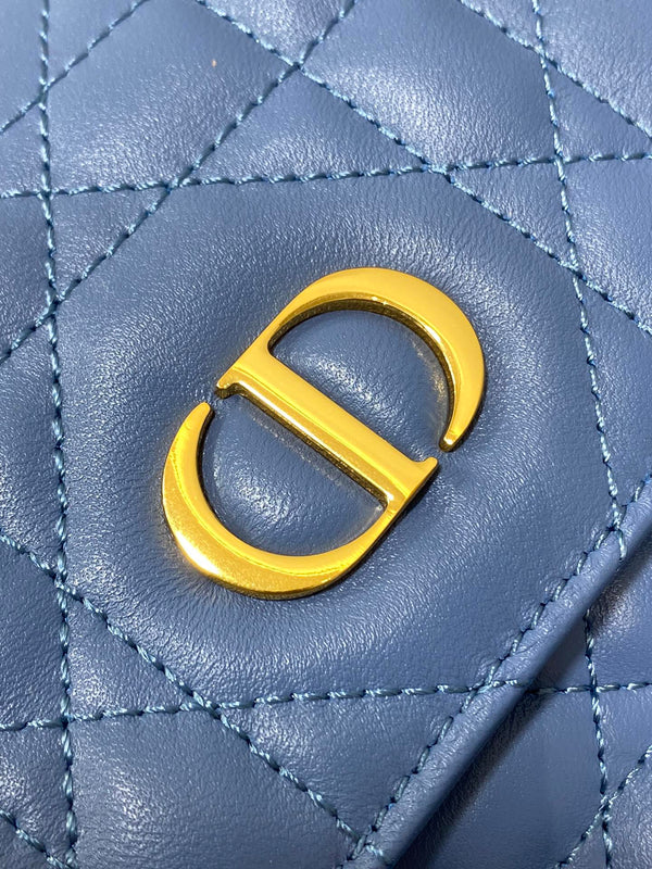 ZAINO PICCOLO 20 CARO IN PELLE DI AGNELLO MACROCANNAGE BLU REALE