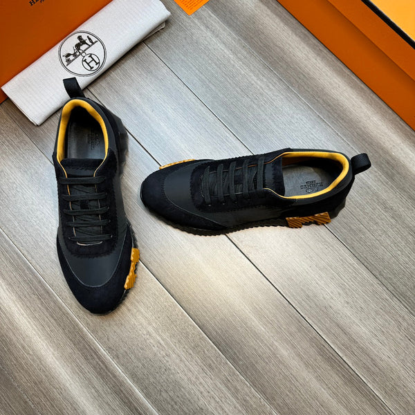HM BOUNCING SNEAKER BLACK AND YELLOW FABRIC