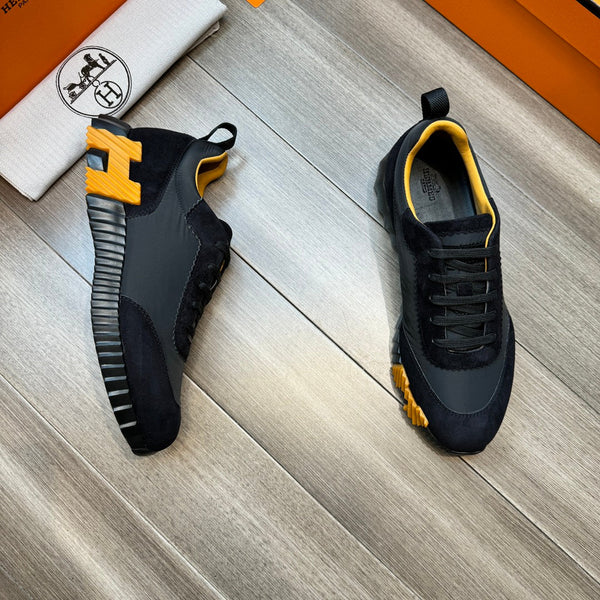 HM BOUNCING SNEAKER BLACK AND YELLOW FABRIC