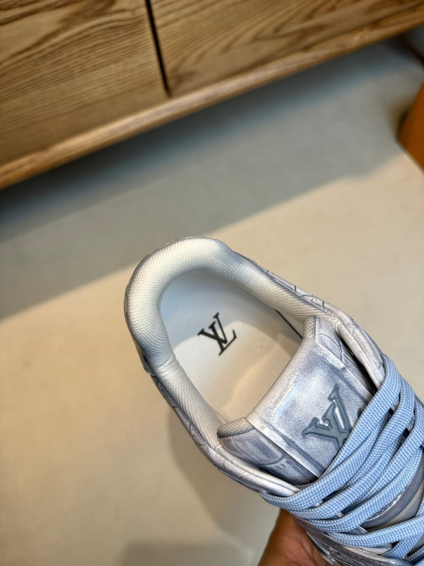 LV MEN'S LUXURY DESIGNER SPORTS BLUE SNEAKERS
