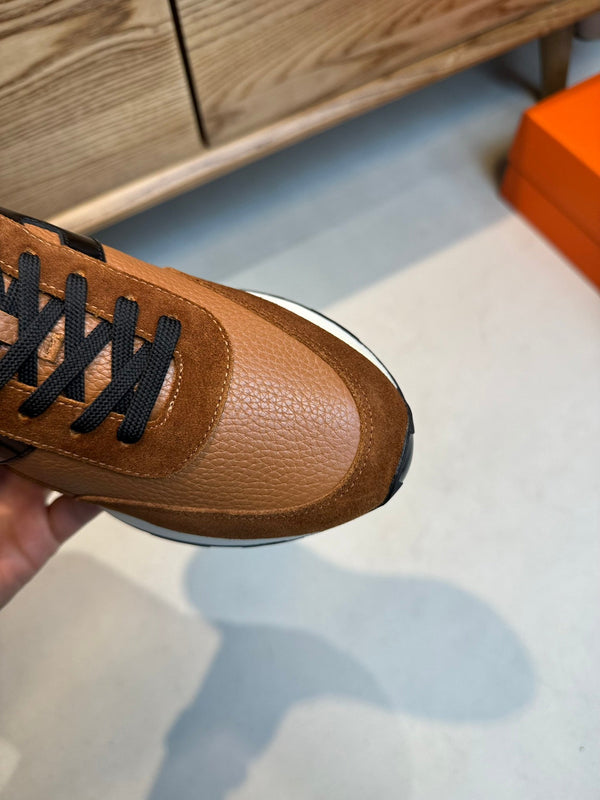 HM INTERACTIVE LACE-UP SNEAKER TAWNY CALFSKIN