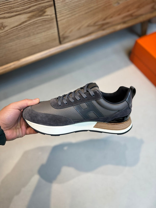HM INTERACTIVE LACE-UP SNEAKER GRAY CALFSKIN