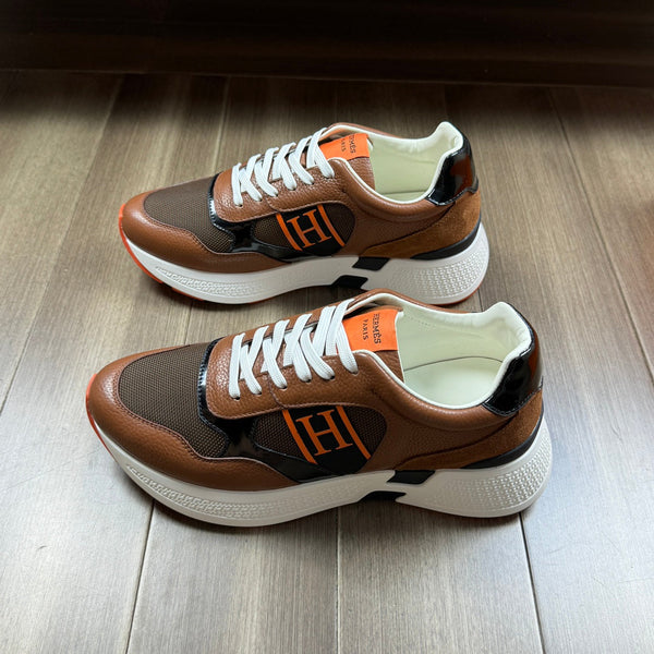 HM THICK - SOLE SNEAKER BROWN MESH FABRIC