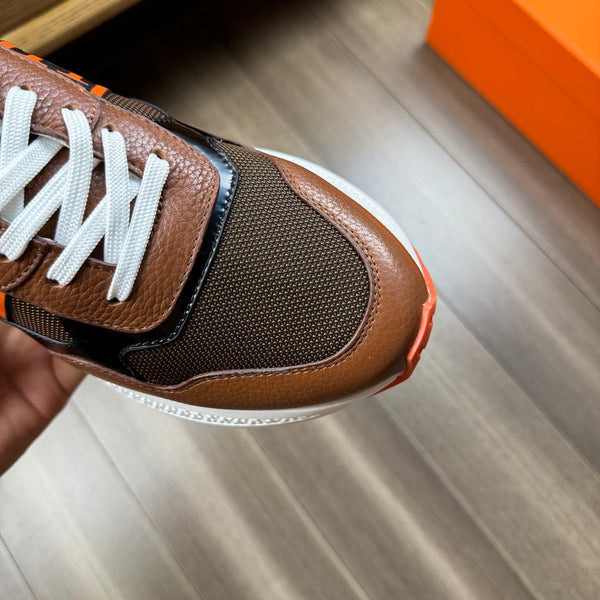 HM THICK - SOLE SNEAKER BROWN MESH FABRIC