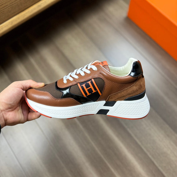 HM THICK - SOLE SNEAKER BROWN MESH FABRIC